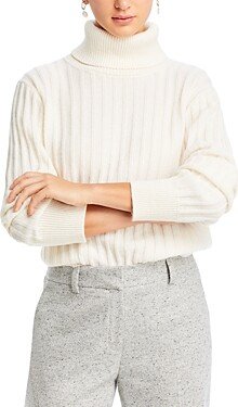 Cashmere Wide Rib Turtleneck Sweater