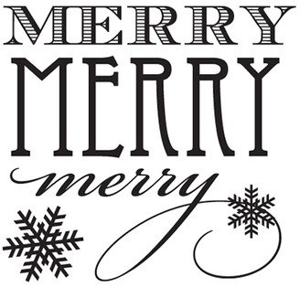 Custom Self-Inking Rubber Stamps: Very Merry Flakes Self-Inking Rubber Stamps, Black
