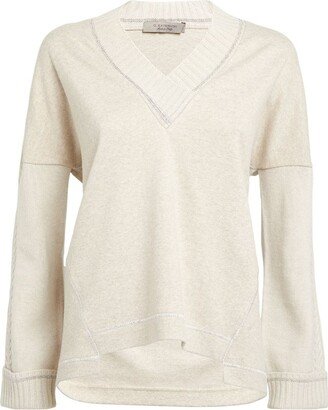 D.Exterior Knitted V-Neck Sweater