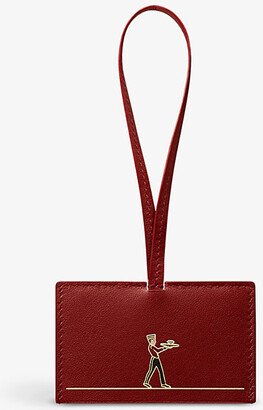 Womens Red Diabolo de Logo-embossed Leather bag Charm