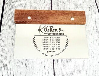Kitchen Conversions Dough Cutter - Scraper Measurements Tool With Measurements Engraved House Warming Gift