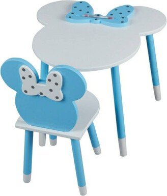 Kids Table & Chair | Wooden Furniture Toddler Set Pink Blue Red Mickey Mouse Table|Montessori