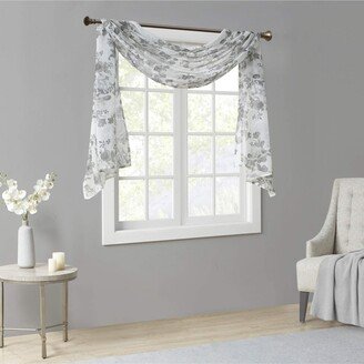 Gracie Mills Window Curtain Voile Privacy Drape for Bedroom, Livingroom, 42 x 144, White