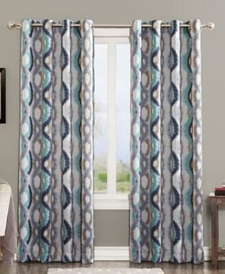 Corbin Ogee Watercolor Grommet Curtain Panel Collection