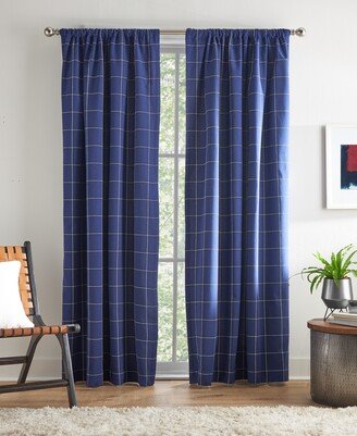 Big Check Pole Top Blackout 2-Piece Curtain Panel, 50 x 108