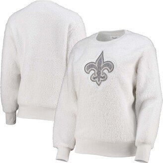 Touch Women's White New Orleans Saints Milestone Tracker Pullover Sweatshirt