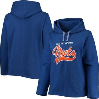 Women's Soft as a Grape Royal New York Mets Plus Size Side Split Pullover Hoodie