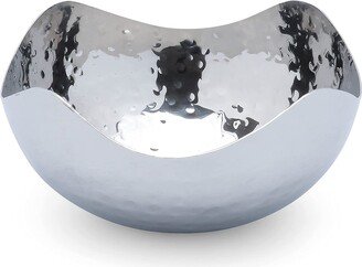 Cheer Collection Berkware Shiny Hammered Stainless Steel Decorative Bowl