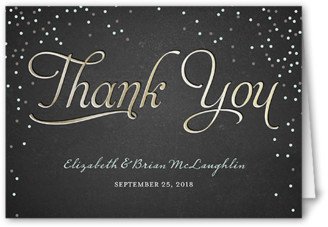 Thank You Cards: Splendid Statement Thank You Card, Black, Matte, Folded Smooth Cardstock