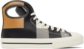 Black & White Check Porthole High-Top Sneakers