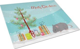 CK4459LCB Australian Long Coated Mouse Merry Christmas Glass Cutting Board