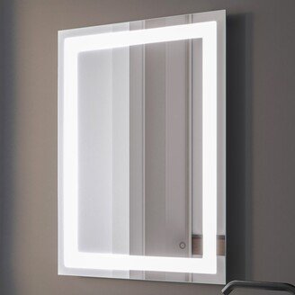 Vinura Vanity Mirror with Lights - Silver Led Bathroom Mirror 24x30 Inches