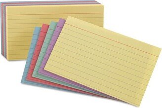 Ruled Index Cards 4 x 6 Blue/Violet/Canary/Green/Cherry 100/Pack 34610