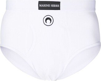 Logo-Embroidered Fine-Ribbed Briefs