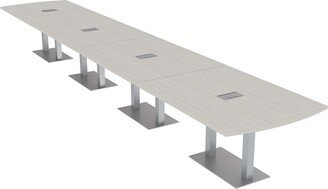 Skutchi Designs, Inc. 22 Person Arc Rectangle Powered Modular Boardroom Table Square Bases