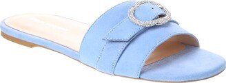 Crystal Buckle Suede Slide