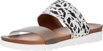 by Women's Flat Slide Sandal