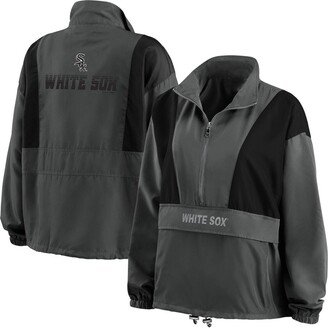 Women's Wear by Erin Andrews Charcoal Chicago White Sox Packable Half-Zip Jacket