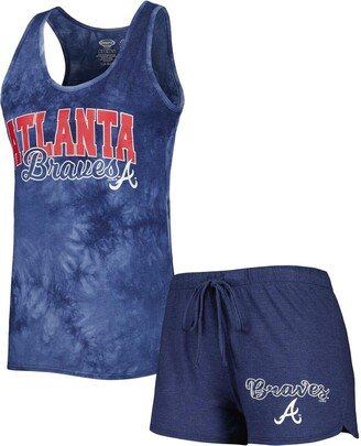 Women's Concepts Sport Navy Atlanta Braves Billboard Racerback Tank and Shorts Sleep Set