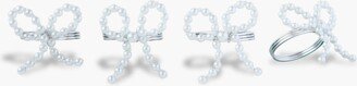 Chefanie Pearl Bow Napkin Rings Set of 4