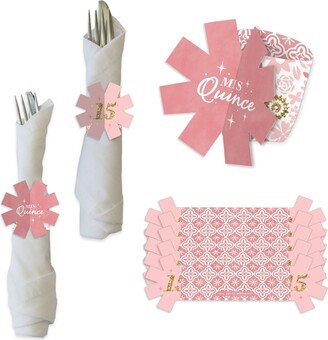 Big Dot Of Happiness Mis Quince Anos Quinceanera Sweet 15 Birthday Party Holder Napkin Rings 24 Ct