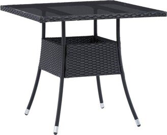 Parksville Square Patio Dining Table - Black