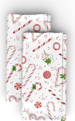 Cloth Napkins: Peppermint Heart - Multi Cloth Napkin, Longleaf Sateen Grand, Multicolor