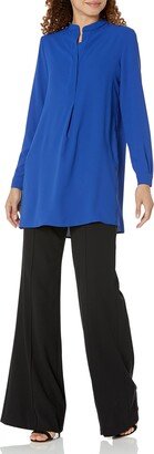 Women's POP-Over Blouse with Covered Placket and