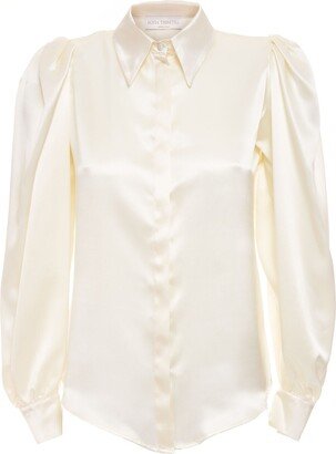 Sofia Tsereteli Cream White Silk Blouse