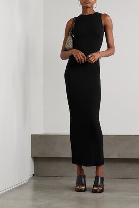 Soft Lounge Ribbed Stretch-modal Maxi Dress - Onyx-AA