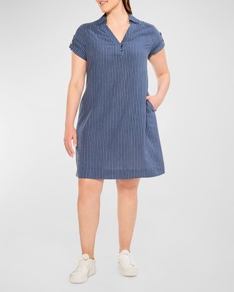 Plus Size Central Park Striped Day Dress