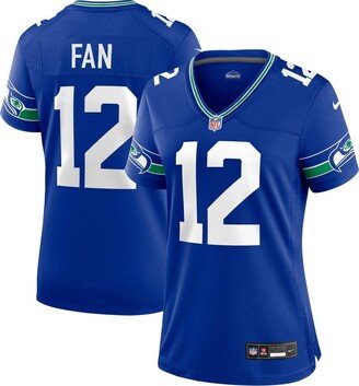 Women's 12th Fan Royal Seattle Seahawks Throwback Player Game Jersey