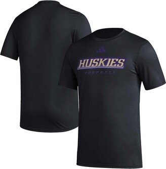 Men's Black Washington Huskies Football Practice Aeroready Pregame T-shirt