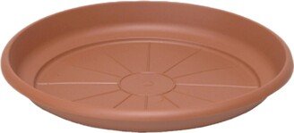 Crescent Garden In Outdoor Emma Round Plastic Flower Pot Terracotta Colored Saucer, 12 Inches