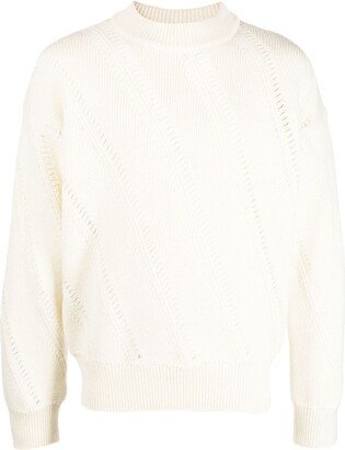 Pointelle-Trim Wool Jumper