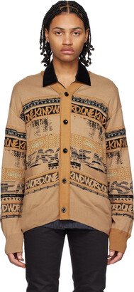 Beige Jacquard Cardigan