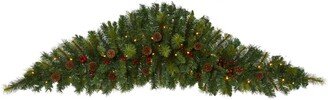 Artificial Christmas Swag with Lights, Berries and Pinecones, 72