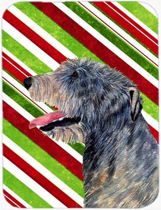 SS4575LCB Irish Wolfhound Candy Cane Holiday Christmas Glass Cutting Board