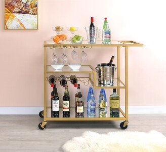 CTEX Rectangular Serving Cart with mirrored top and bottom shelf for Kitchen, Party, Dining Room and Living Room