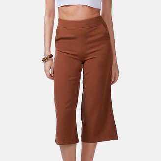 High Rise Cropped Culottes Trousers