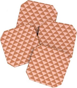 June Journal Triangular Lines in Terracotta Set of 4 Coasters