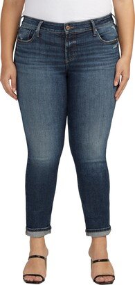 Plus Size Girlfriend Mid Rise Slim Leg Jeans