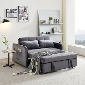 BESTCOSTY 55.5 Twins Velvet Pull Out Sofa Bed