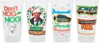 Silver Buffalo National Lampoon's Christmas Vacation Quotes 16-Ounce Pint Glasses | Set of 4