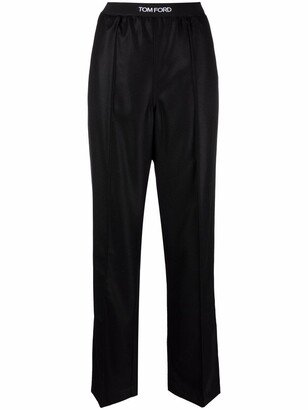 Logo-Waistband Straight Trousers