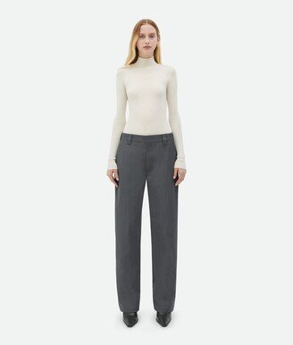 Bonded Wool And Cotton Tapered Pants-AA