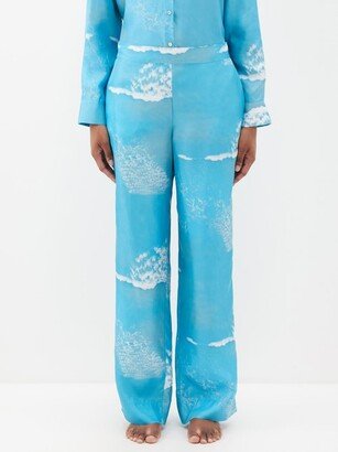 London Wave-print Silk Pyjama Trousers