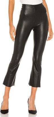 Faux Leather Cropped Flare Pant-AA