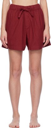 Burgundy Drawstring Pyjama Shorts