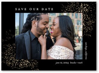 Save The Date Cards: Sparklers Save The Date, Black, 5X7, Matte, Signature Smooth Cardstock, Square